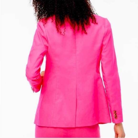 J. CREW Linen-blend one-button blazer pink Size 6 - Picture 4 of 9